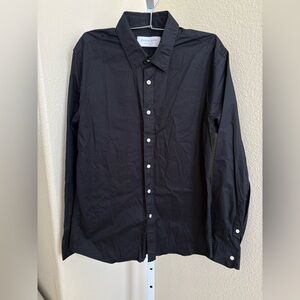 Everlane Poplin Cotton Long Sleeve Button-down Shirt in Black - Size M